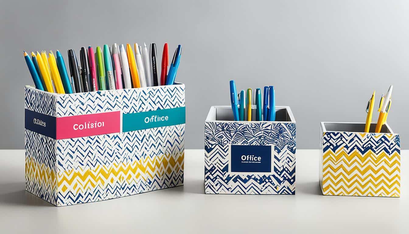 Cajas para material de oficina personalizadas