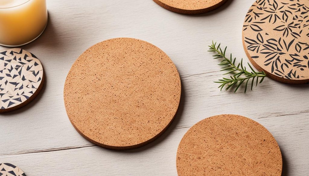 Diseño sostenible con posavasos de corcho