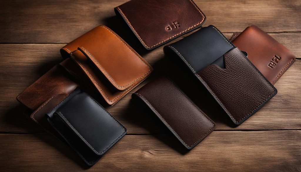 Tarjeteros de cuero personalizados