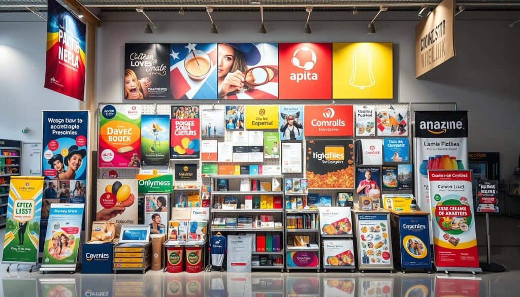 A high-quality, hyper-realistic photograph of a vibrant and diverse range of point-of-purchase (POP) advertising materials, showcasing the capabilities of Artes Graficas Integradas S.A.S. in creating visually striking displays for different levels of government. The foreground features an array of eye-catching POP items, such as banners, posters, and signage, meticulously crafted with attention to detail and a keen sense of design. The middle ground showcases a range of promotional products, including branded merchandise and informational materials, all seamlessly integrated into the scene. The background provides a clean, minimalist setting, allowing the POP elements to take center stage and emphasize the company's expertise in delivering high-quality, visually impactful solutions. A high-quality, hyper-realistic photograph of a vibrant and diverse range of point-of-purchase (POP) advertising materials, showcasing the capabilities of Artes Graficas Integradas S.A.S. in creating visually striking displays for different levels of government. The foreground features an array of eye-catching POP items, such as banners, posters, and signage, meticulously crafted with attention to detail and a keen sense of design. The middle ground showcases a range of promotional products, including branded merchandise and informational materials, all seamlessly integrated into the scene. The background provides a clean, minimalist setting, allowing the POP elements to take center stage and emphasize the company's expertise in delivering high-quality, visually impactful solutions.