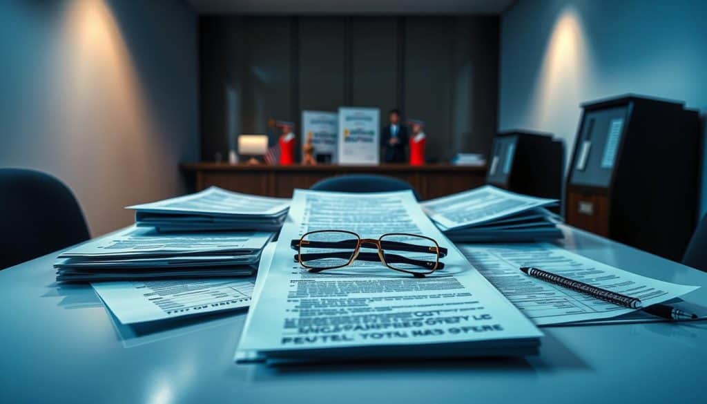 Detailed regulations and government documents on electoral campaign expenses, presented with a clean, professional aesthetic. A middle-ground view shows an organized array of official-looking paperwork, folders, and election-themed paraphernalia atop a minimalist desk or table, illuminated by cool, directional lighting. The foreground features a selective focus on the most relevant documents, while the background is softly blurred to maintain a sense of serious bureaucracy. The overall mood conveys a tone of transparency, order, and institutional authority surrounding the legal and financial aspects of political campaigning. Detailed regulations and government documents on electoral campaign expenses, presented with a clean, professional aesthetic. A middle-ground view shows an organized array of official-looking paperwork, folders, and election-themed paraphernalia atop a minimalist desk or table, illuminated by cool, directional lighting. The foreground features a selective focus on the most relevant documents, while the background is softly blurred to maintain a sense of serious bureaucracy. The overall mood conveys a tone of transparency, order, and institutional authority surrounding the legal and financial aspects of political campaigning.