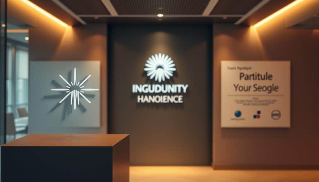 A sleek and modern corporate identity showcasing a harmonious balance of visual elements. In the foreground, a minimalist logo design radiates a sense of professionalism and sophistication. The middle ground features a seamless integration of typography, iconography, and color palette, conveying a cohesive brand identity. In the background, a clean and minimalist layout showcases the principles of legibility and coherence, emphasizing the importance of clear and effective signage. Warm, directional lighting illuminates the scene, highlighting the visual hierarchy and creating a sense of depth and dimension. The overall composition exudes a sense of balance, clarity, and attention to detail, capturing the essence of a well-designed corporate visual identity. A sleek and modern corporate identity showcasing a harmonious balance of visual elements. In the foreground, a minimalist logo design radiates a sense of professionalism and sophistication. The middle ground features a seamless integration of typography, iconography, and color palette, conveying a cohesive brand identity. In the background, a clean and minimalist layout showcases the principles of legibility and coherence, emphasizing the importance of clear and effective signage. Warm, directional lighting illuminates the scene, highlighting the visual hierarchy and creating a sense of depth and dimension. The overall composition exudes a sense of balance, clarity, and attention to detail, capturing the essence of a well-designed corporate visual identity.